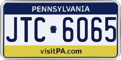 PA license plate JTC6065