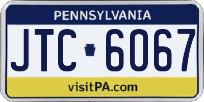 PA license plate JTC6067