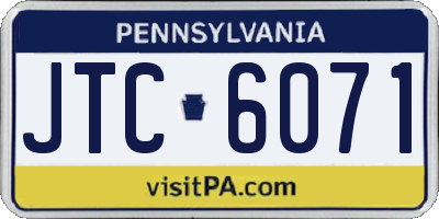 PA license plate JTC6071