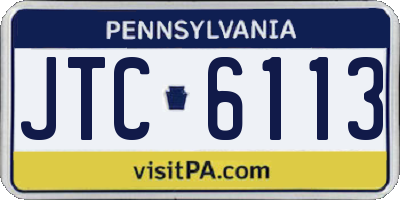 PA license plate JTC6113