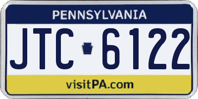 PA license plate JTC6122