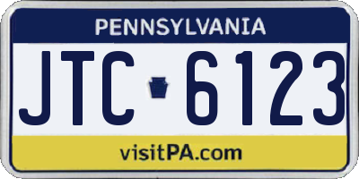 PA license plate JTC6123