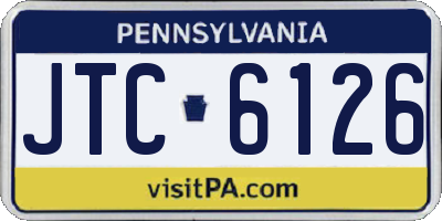 PA license plate JTC6126