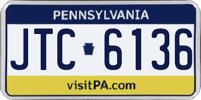 PA license plate JTC6136