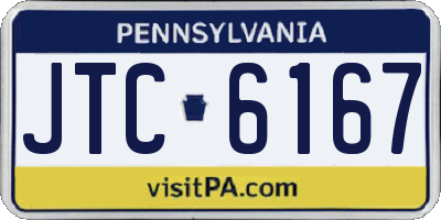 PA license plate JTC6167