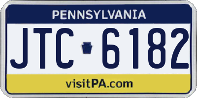 PA license plate JTC6182
