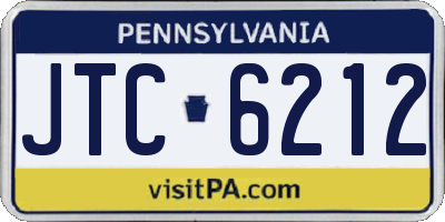 PA license plate JTC6212