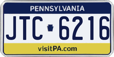 PA license plate JTC6216