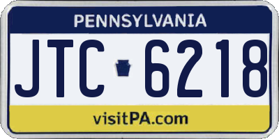 PA license plate JTC6218