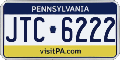 PA license plate JTC6222