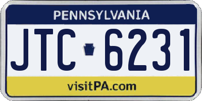 PA license plate JTC6231
