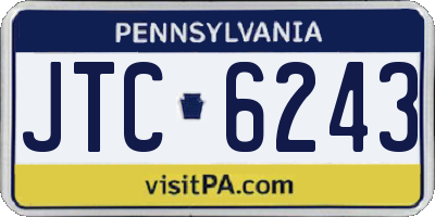PA license plate JTC6243