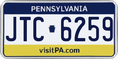 PA license plate JTC6259