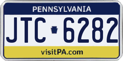 PA license plate JTC6282
