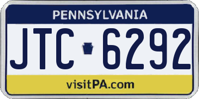 PA license plate JTC6292