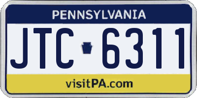 PA license plate JTC6311