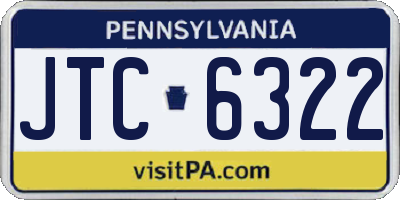 PA license plate JTC6322
