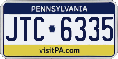 PA license plate JTC6335