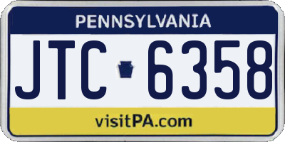 PA license plate JTC6358