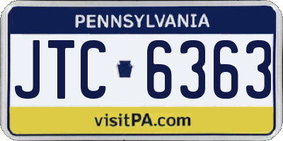 PA license plate JTC6363