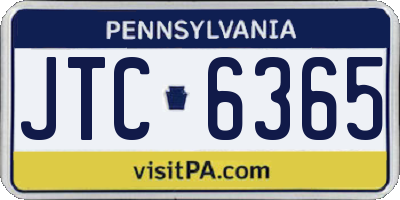 PA license plate JTC6365