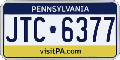 PA license plate JTC6377