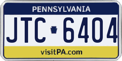 PA license plate JTC6404