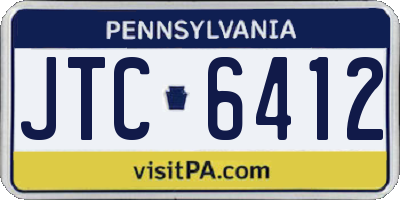 PA license plate JTC6412