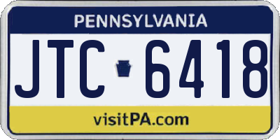 PA license plate JTC6418