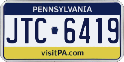 PA license plate JTC6419