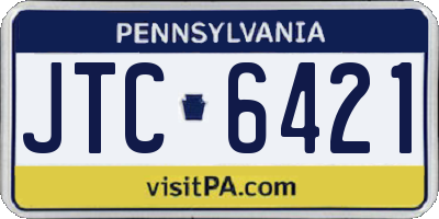 PA license plate JTC6421