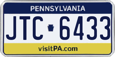 PA license plate JTC6433