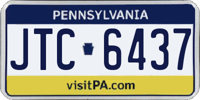 PA license plate JTC6437