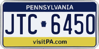 PA license plate JTC6450