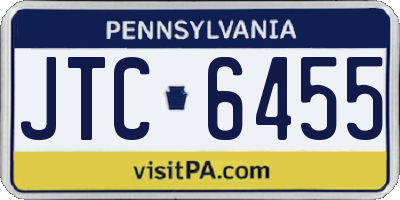 PA license plate JTC6455
