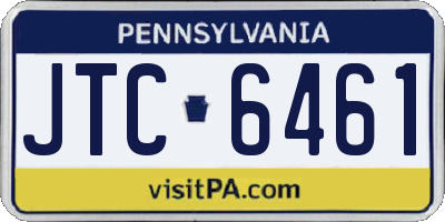 PA license plate JTC6461