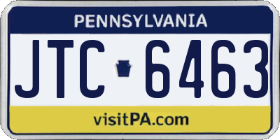 PA license plate JTC6463
