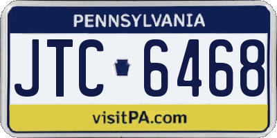 PA license plate JTC6468