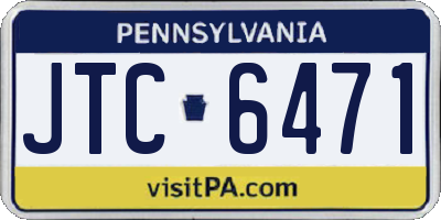 PA license plate JTC6471