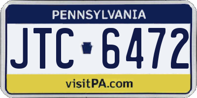 PA license plate JTC6472