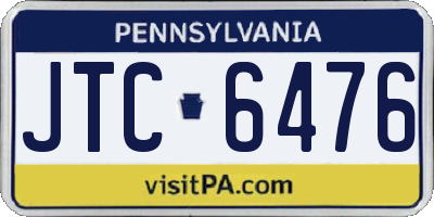 PA license plate JTC6476