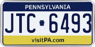 PA license plate JTC6493