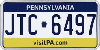 PA license plate JTC6497