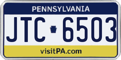 PA license plate JTC6503