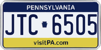PA license plate JTC6505