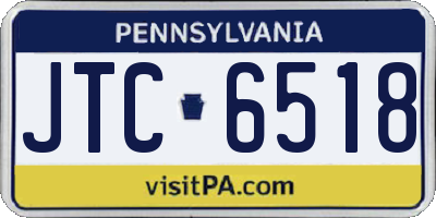 PA license plate JTC6518