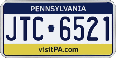 PA license plate JTC6521