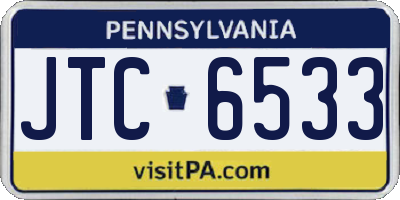 PA license plate JTC6533