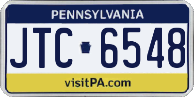 PA license plate JTC6548