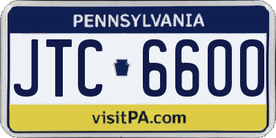 PA license plate JTC6600